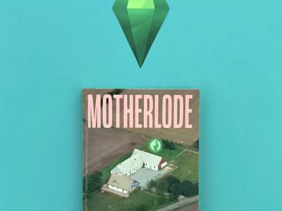 Billede af bogen "Motherlode" med den grønne diamant kendt fra The Sims over bogen