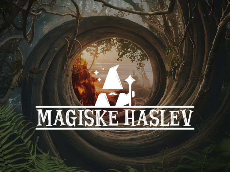 Magiske Haslevs logo i hvid
